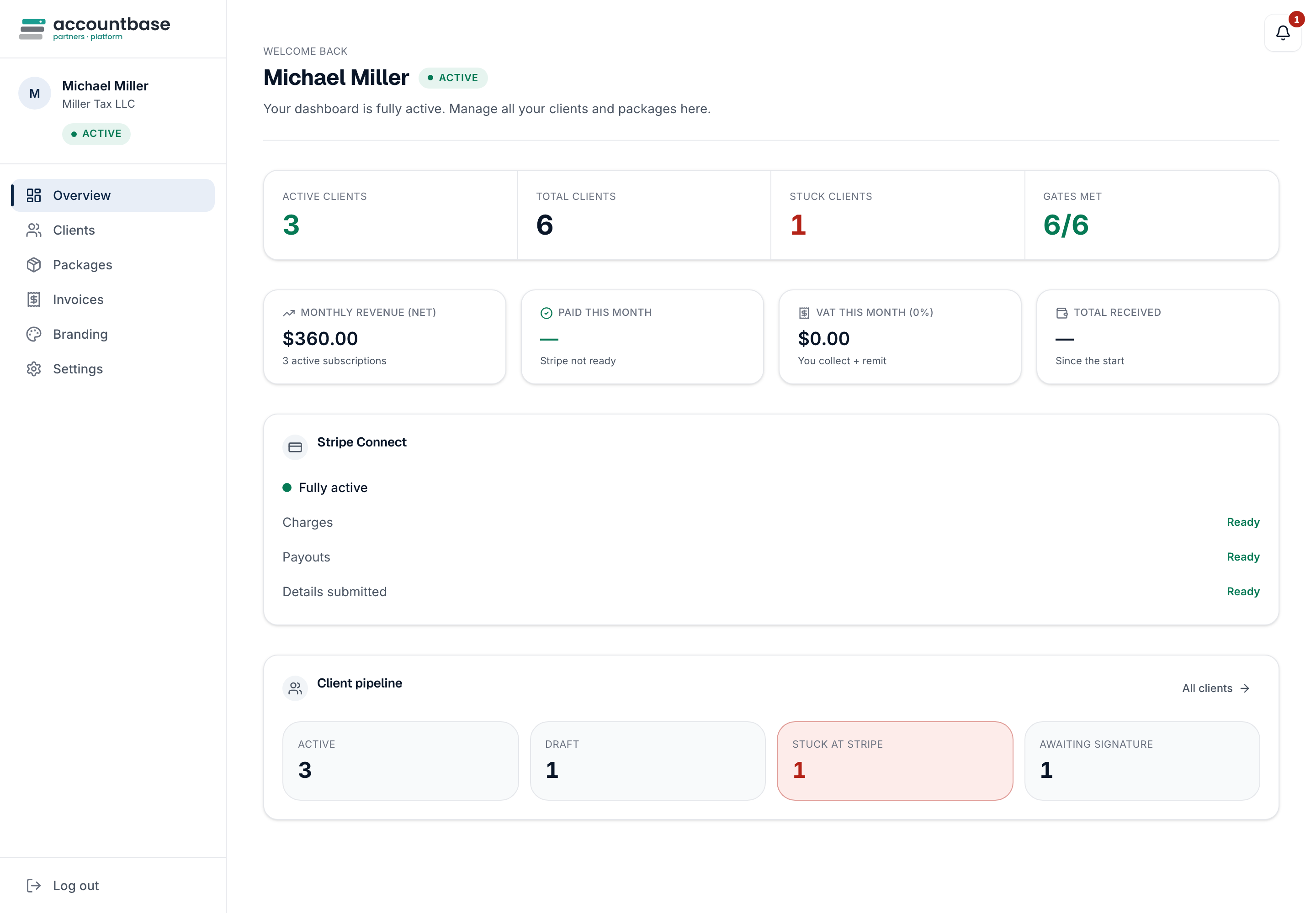 AccountBase partner dashboard