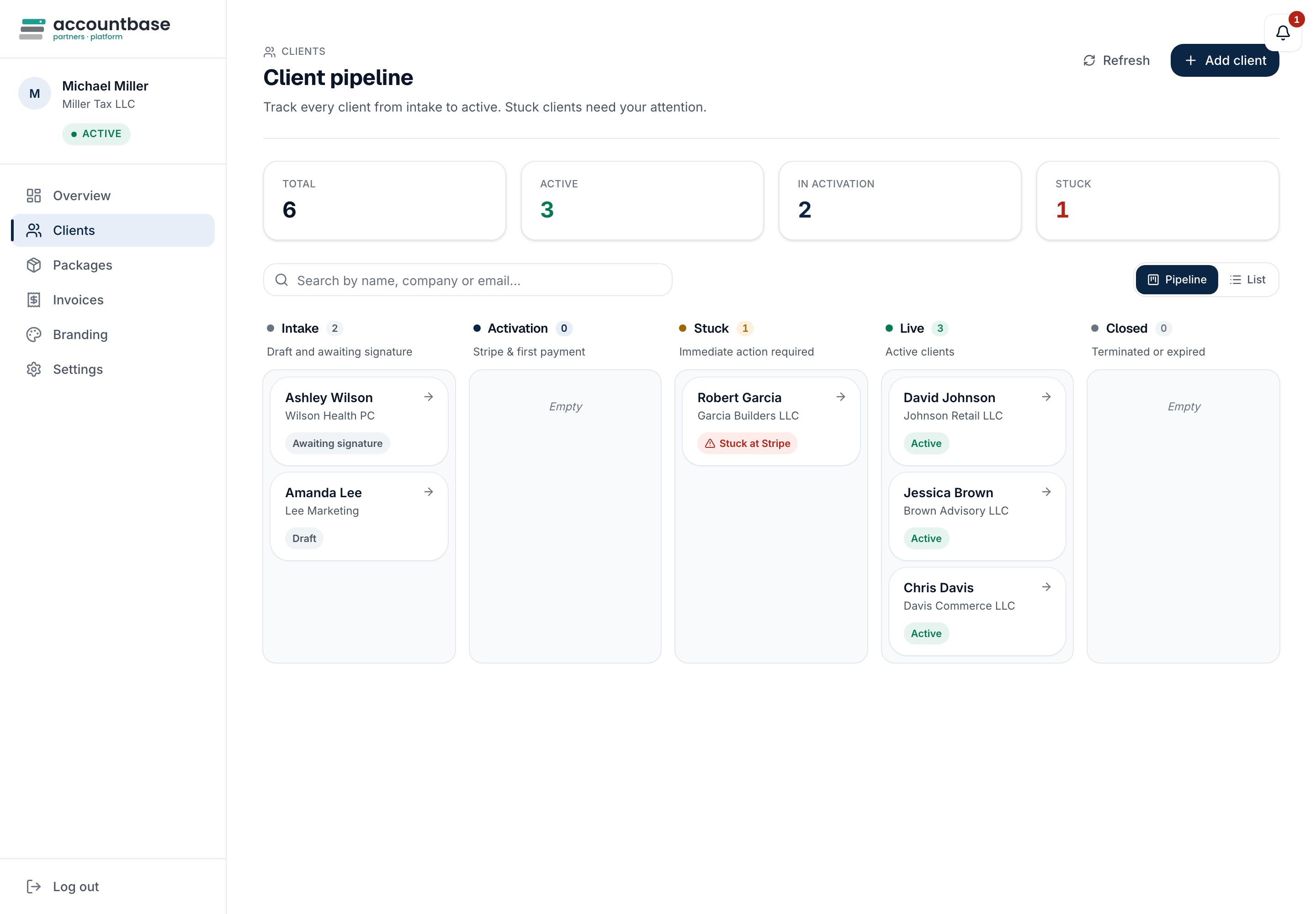 Client pipeline